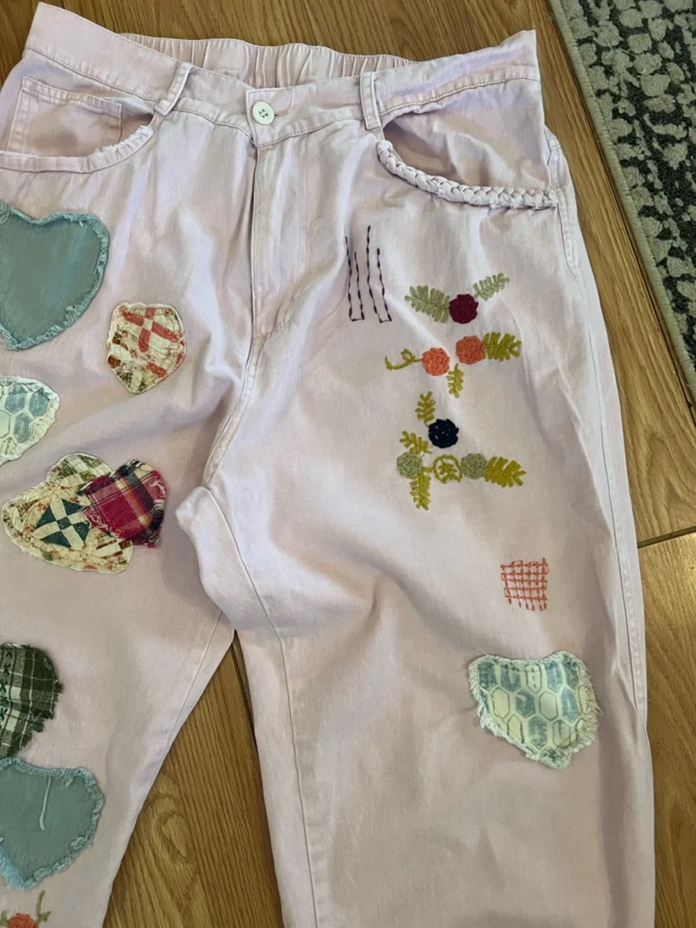 Bluevelvet Pink Patchwork Lightweight Denim - Picture 5 of 8